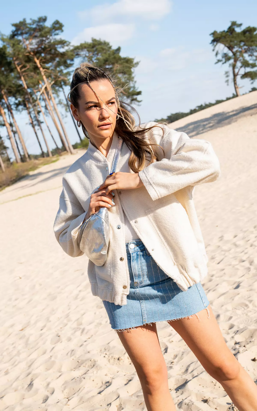 Damen Bomberjacke Weit Geschnitten Oversized Herbstjacke - Übergangsjacke