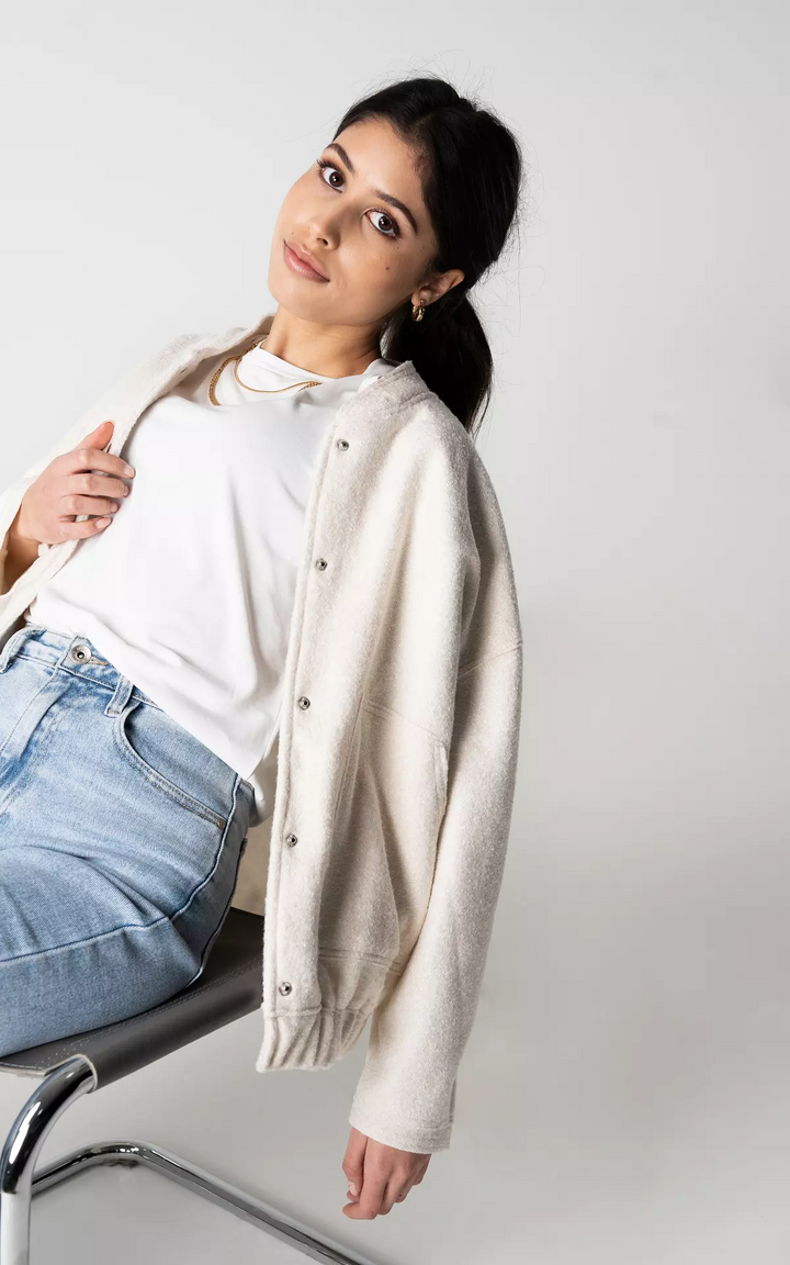 Damen Bomberjacke Weit Geschnitten Oversized Herbstjacke - Übergangsjacke