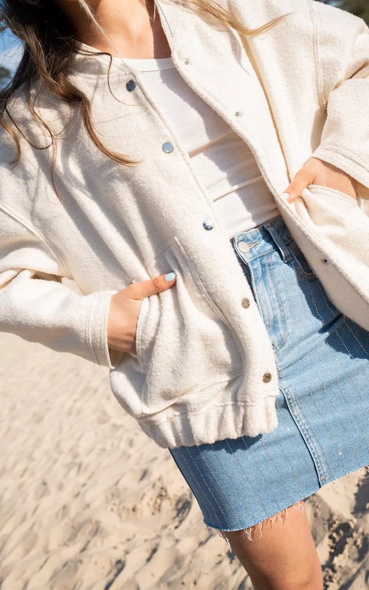 Damen Bomberjacke Weit Geschnitten Oversized Herbstjacke - Übergangsjacke