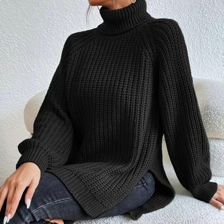 Frauen Rollkragenpullover Oversized Fit Lange Ärmel Ideal zum Layering