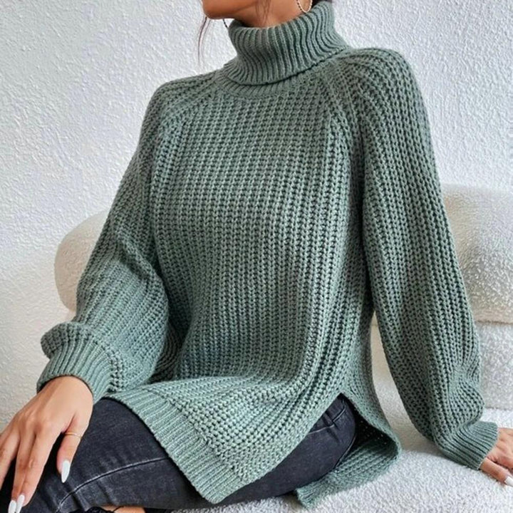 Frauen Rollkragenpullover Oversized Fit Lange Ärmel Ideal zum Layering