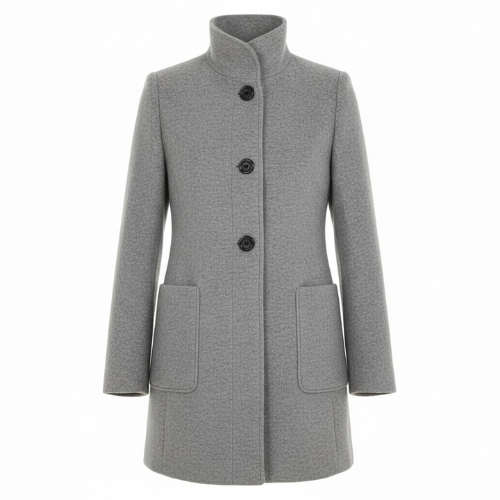 Damen Wollmantel Winter Eleganter Knopfverschluss Stilvoll Warm