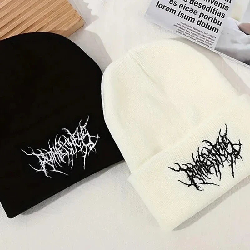 Damen Und Herren Warme Wintermützen Gothic-Streetpunk-Strickmützen Acryl