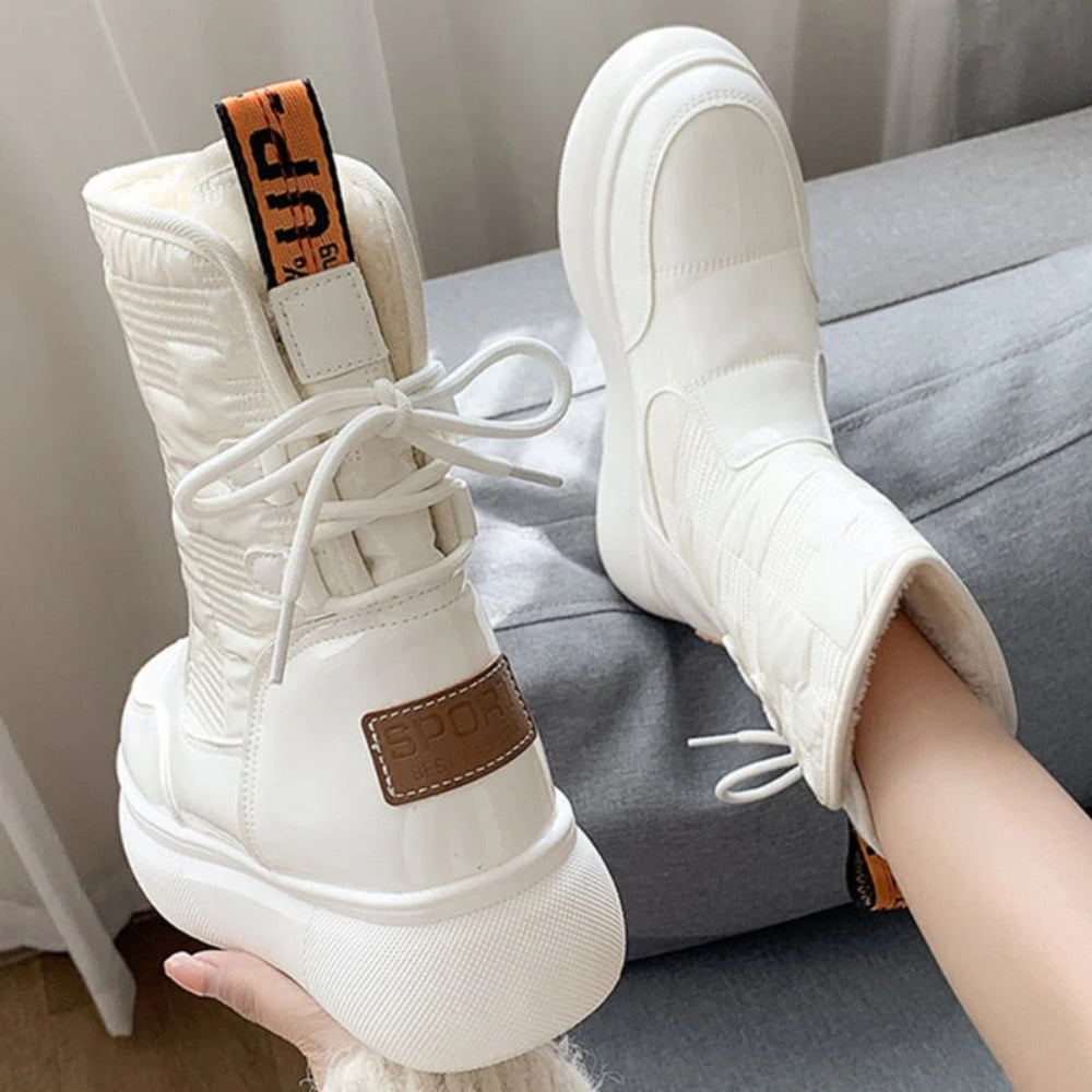 Damenstiefel Wasserdichte Warmer Rutschfester Stil Vielseitige Ankelboots