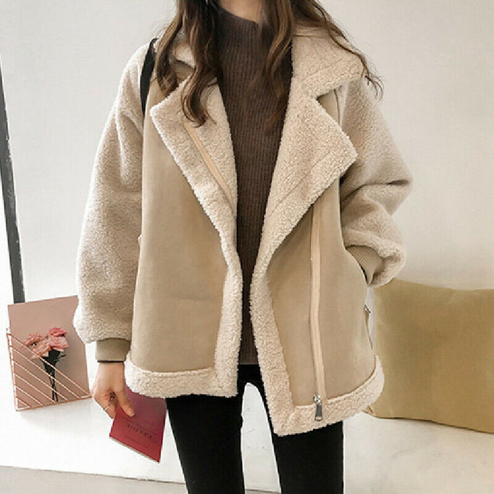 Damen Wildledermantel Wintermantel Aus Wildleder Wärme