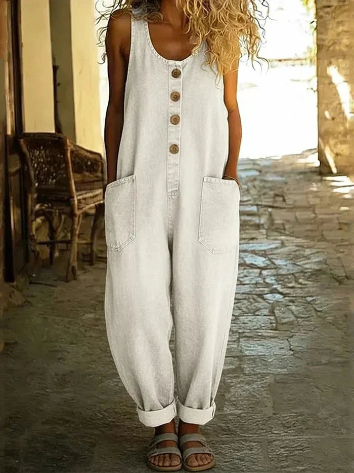 Zahara | Stilvoller und Vintage inspirierter Denim Jumpsuit