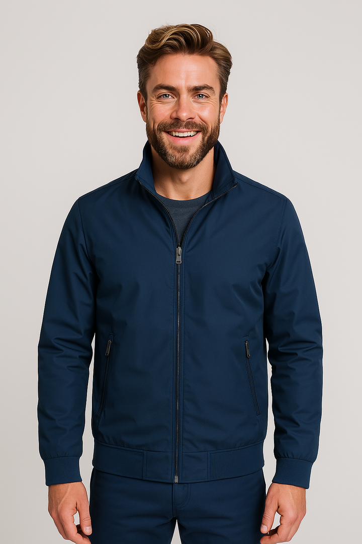 Herren Windbreaker-Jacke Hoher Kragen Reißverschluss