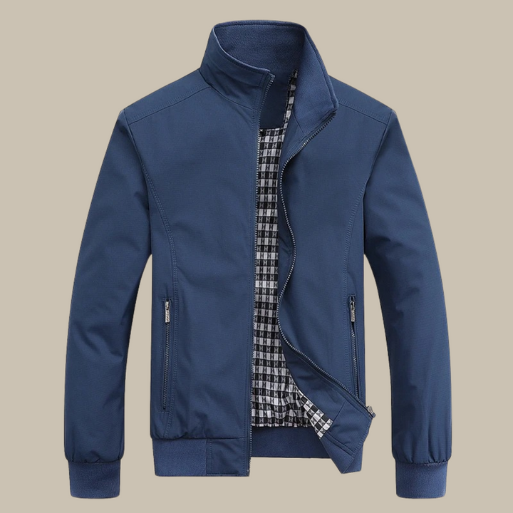 Herren Windbreaker-Jacke Hoher Kragen Reißverschluss