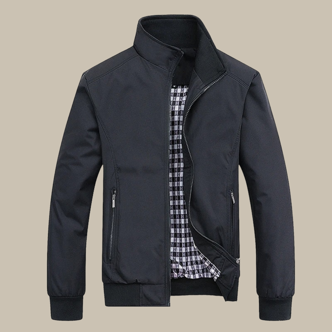 Herren Windbreaker-Jacke Hoher Kragen Reißverschluss