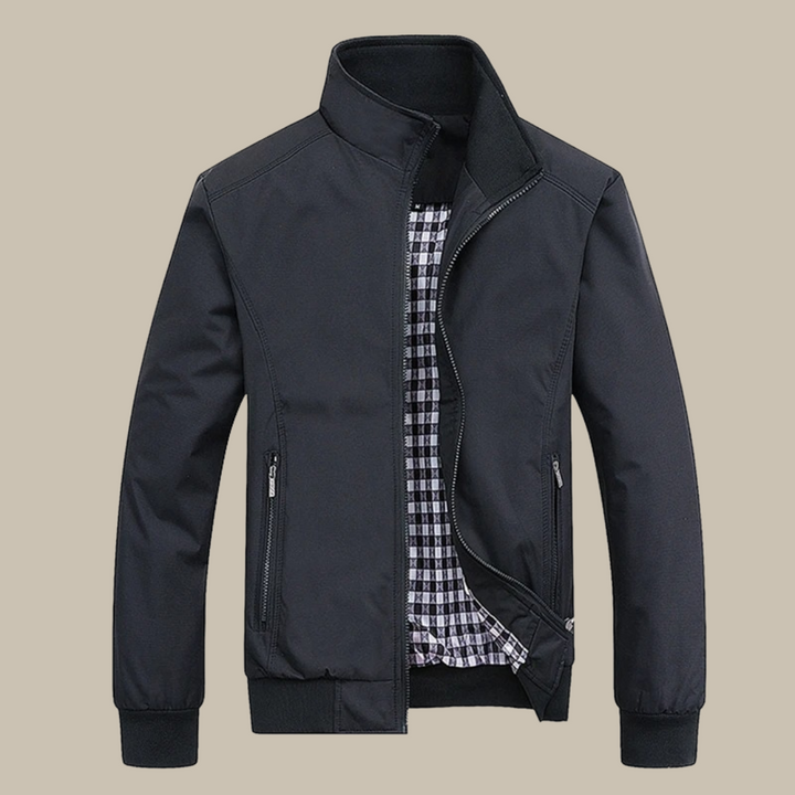 Herren Windbreaker-Jacke Hoher Kragen Reißverschluss