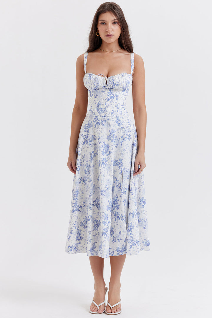 Luma | Damen Bustier-Kleid – Moderner Frühlingsprint, Taillierter Schnitt & Femininer Look