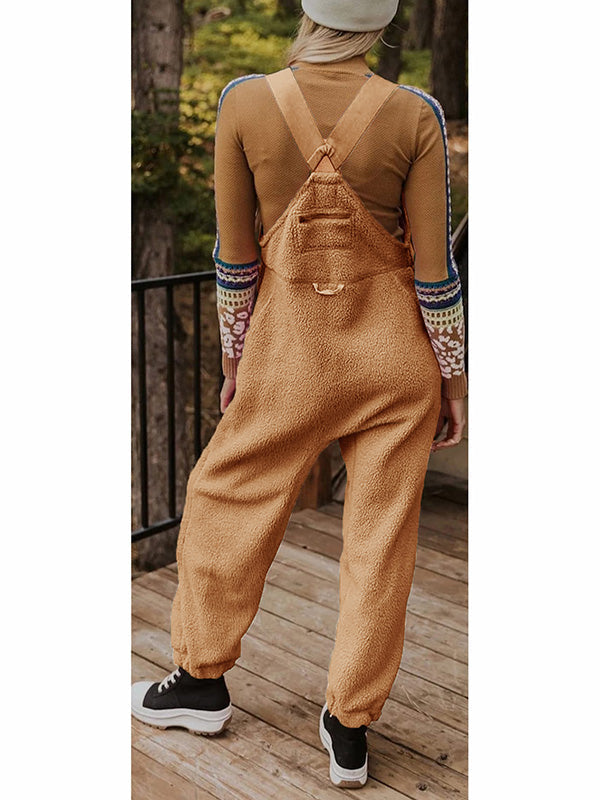 Damen Fleece Thermo Overall mit Reißverschlusstaschen