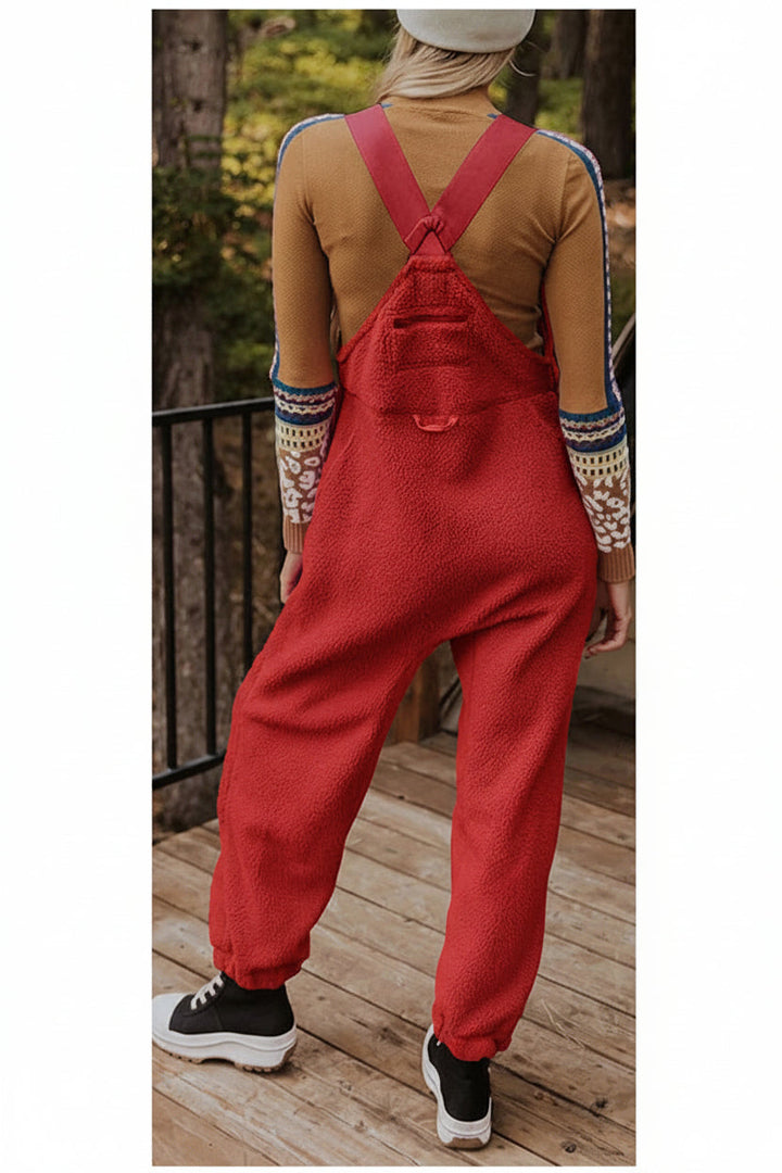 Damen Fleece Thermo Overall mit Reißverschlusstaschen