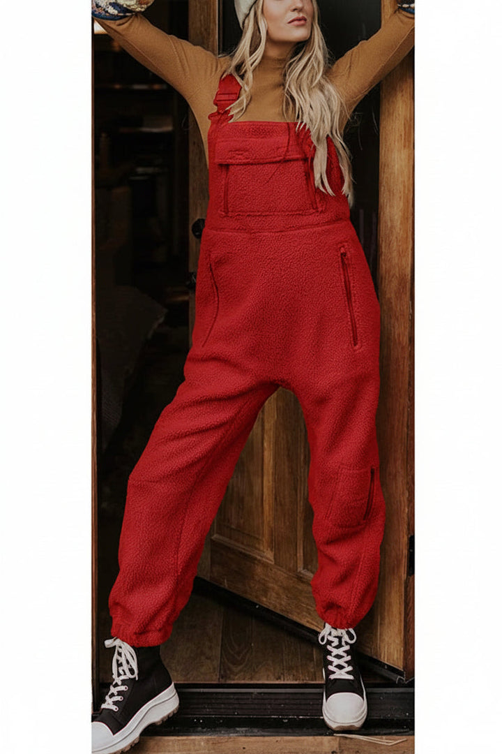 Damen Fleece Thermo Overall mit Reißverschlusstaschen