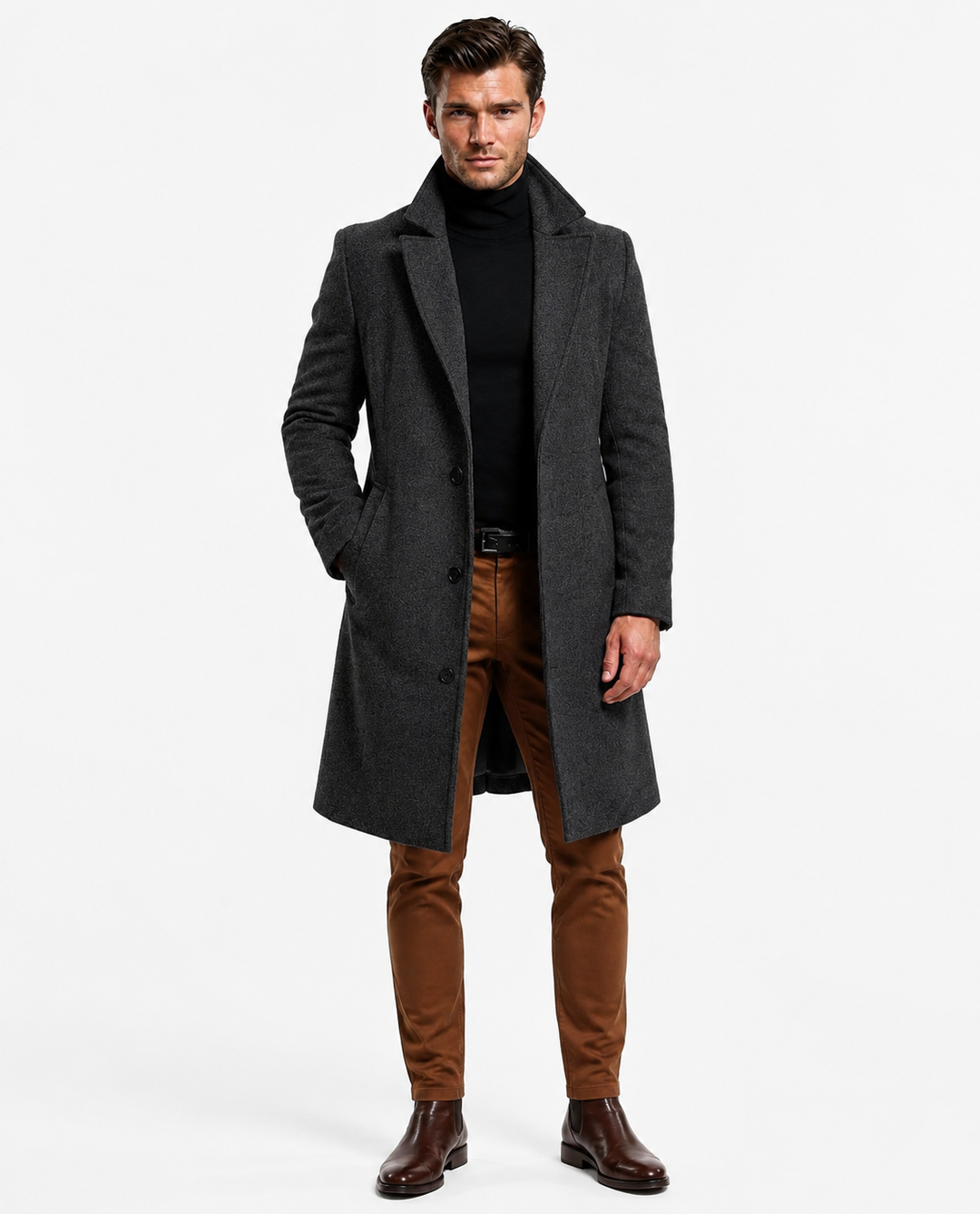 Lusso Hochwertiger Wollmantel für Männer