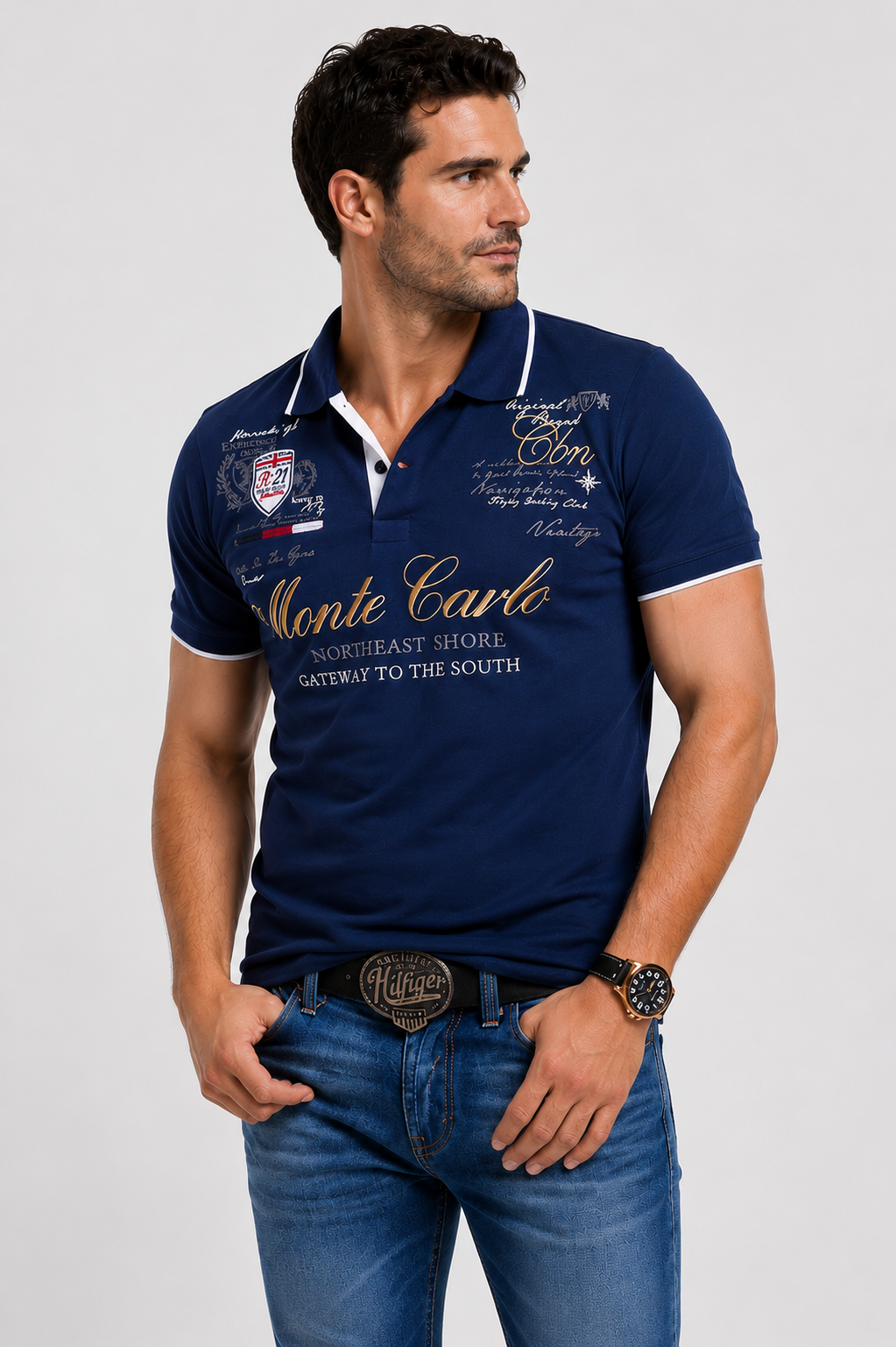 Polohemd Herren Baumwolle – Slim Fit Mit V-Ausschnitt Für Büro Und Freizeit