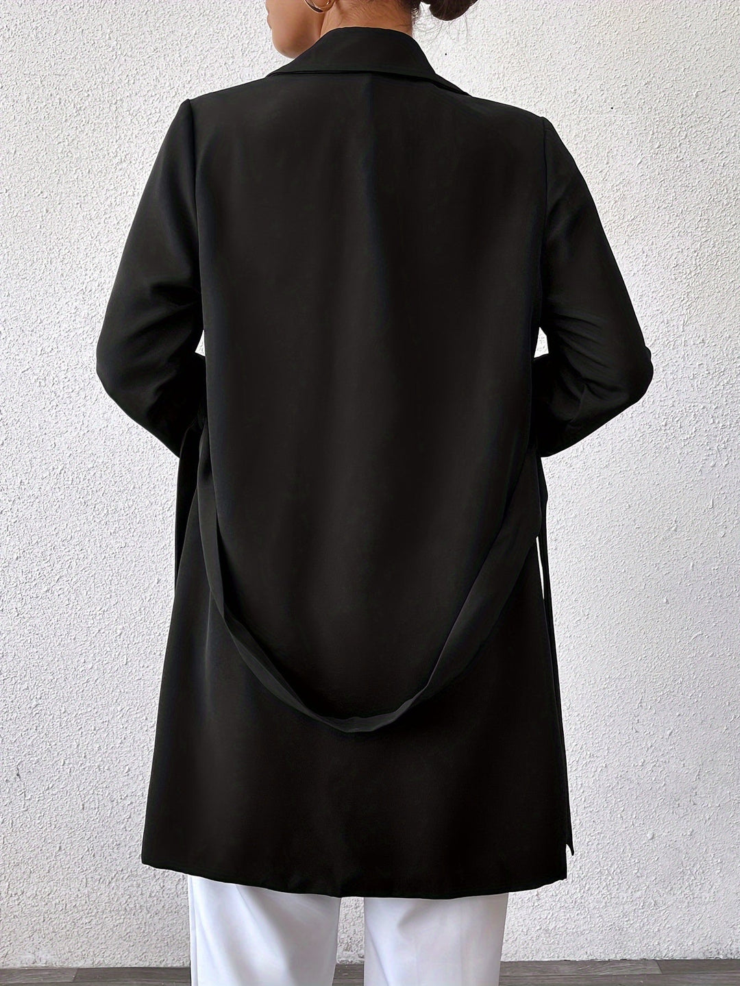 Damen Wendbarer Langer Mantel Schleifen-Gürtel Trenchcoat